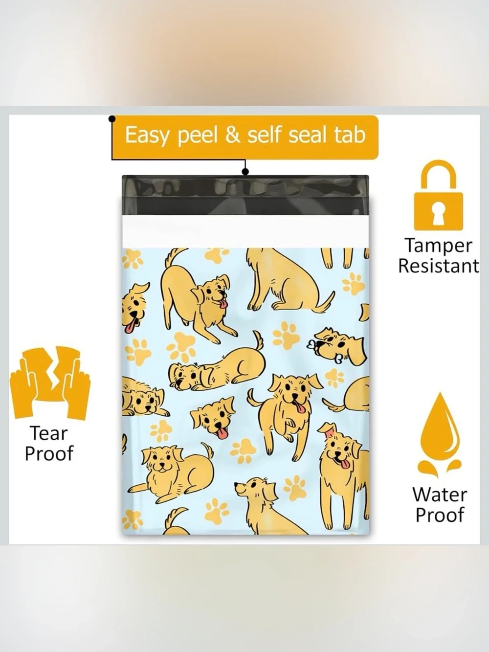 *Buy Now* 50 (10 X 13) Dog Pattern Poly Mailers